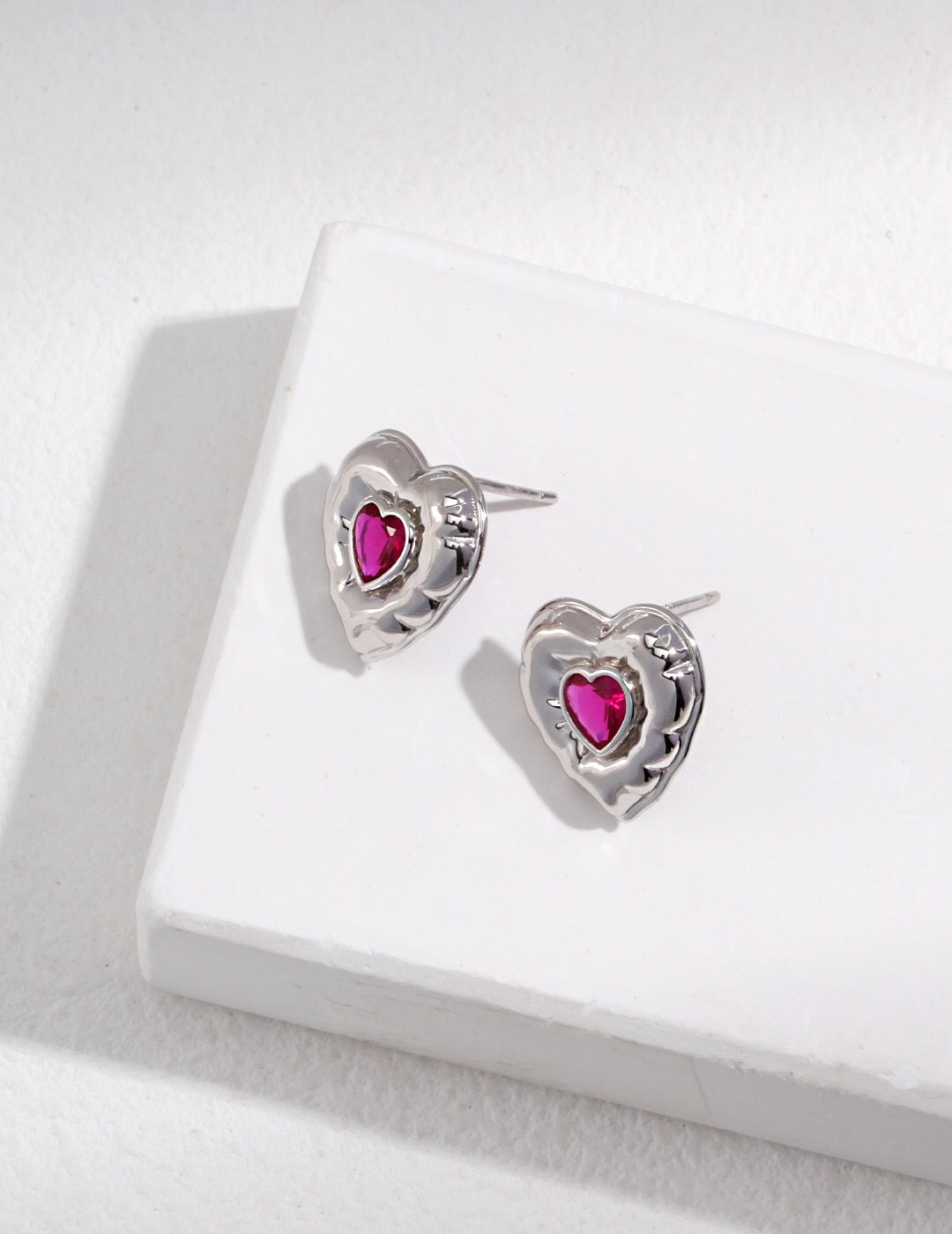 Love Heart Zirconia Earrings